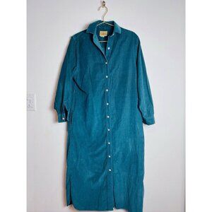 J.CREW OUTFITTERS Oarsman Dress Women Green Corduroy Maxi Vintage 8